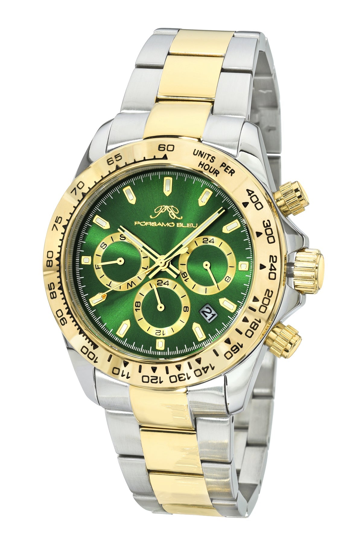 Daytona Green Dial | Two-Tone Stainless Steel Men’s Watch 005