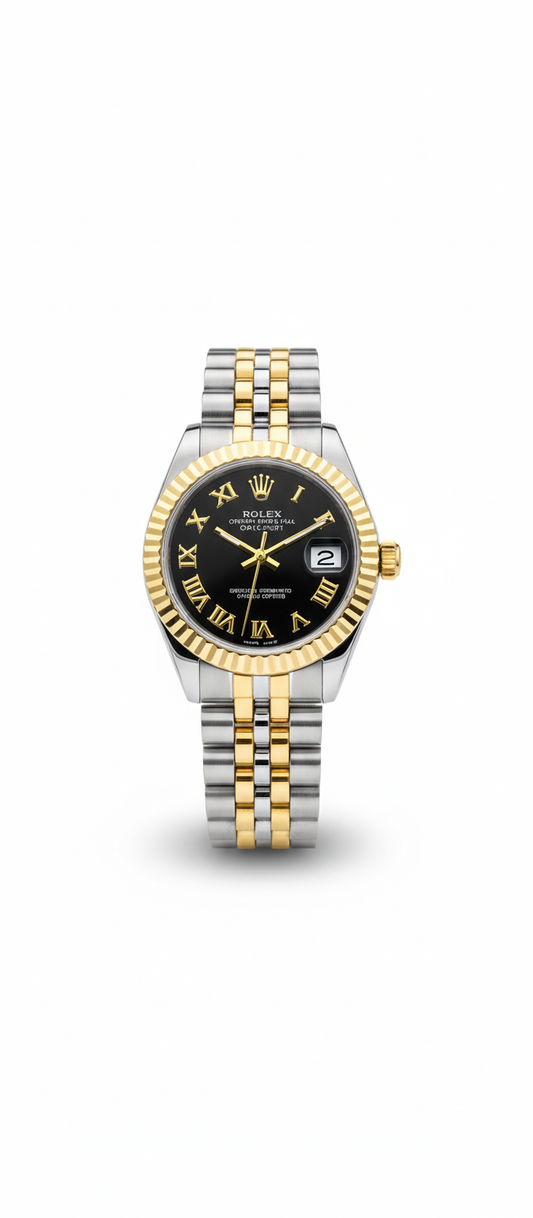Datejust Two-Tone – Black Dial Roman Elegance 0088