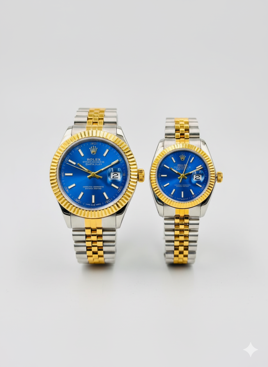 Datejust Couple Watch – Blue Royal Edition (High-End Replica | Gold & Silver) 0063