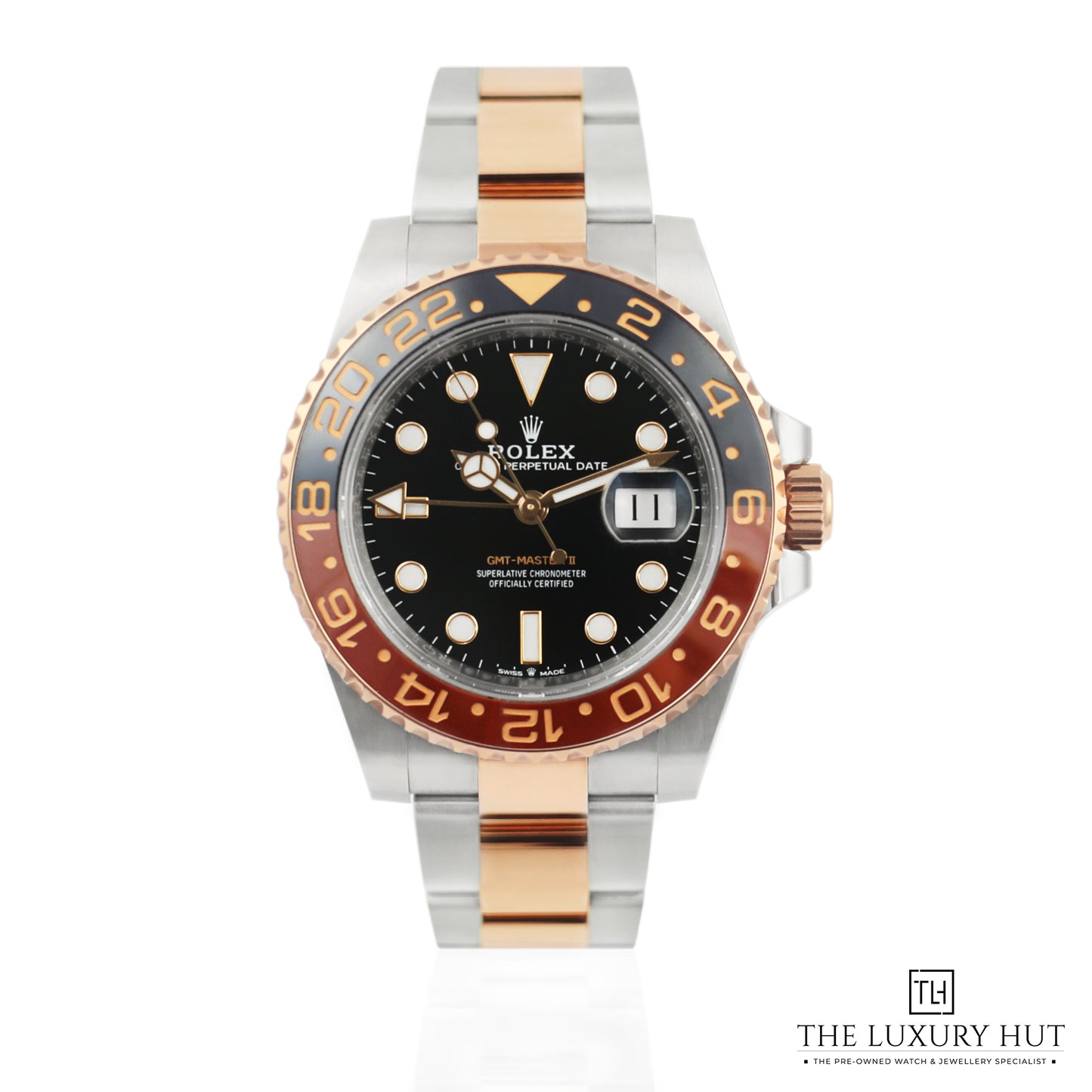 Inspired GMT-Master II Watch for Men | Two-Tone Silver & Gold | Black Dial 0046