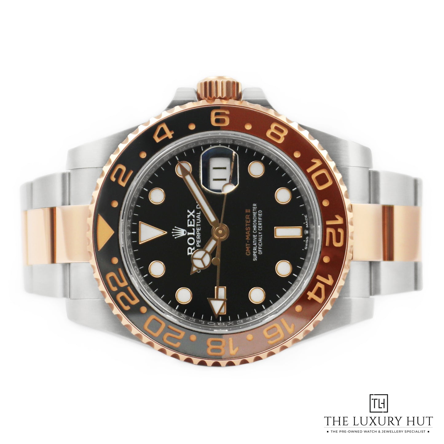 Inspired GMT-Master II Watch for Men | Two-Tone Silver & Gold | Black Dial 0046