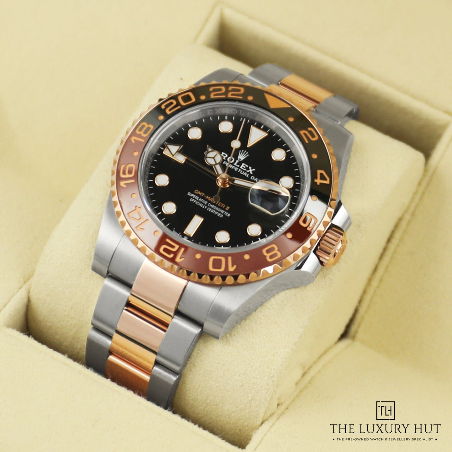 Inspired GMT-Master II Watch for Men | Two-Tone Silver & Gold | Black Dial 0046