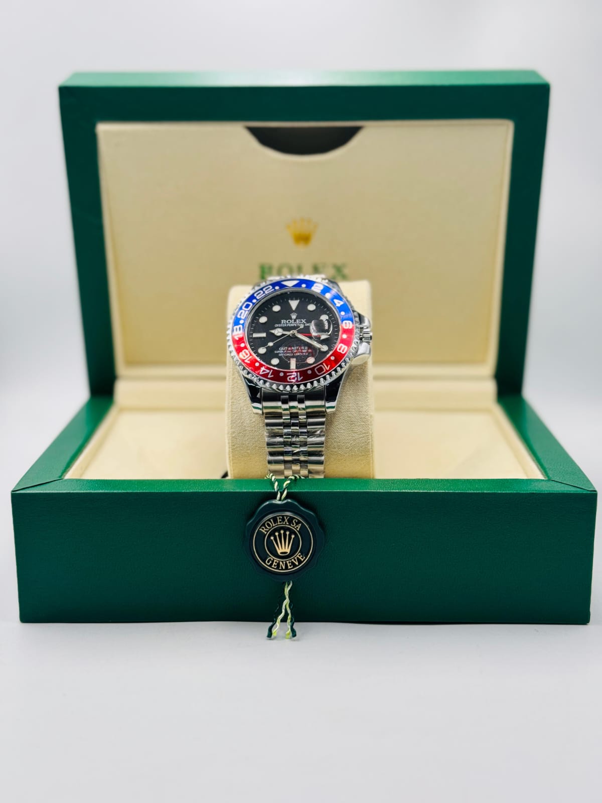 Inspired GMT-Master II Watch | 40mm Oyster Case | Full Silver Oystersteel Finish 0053