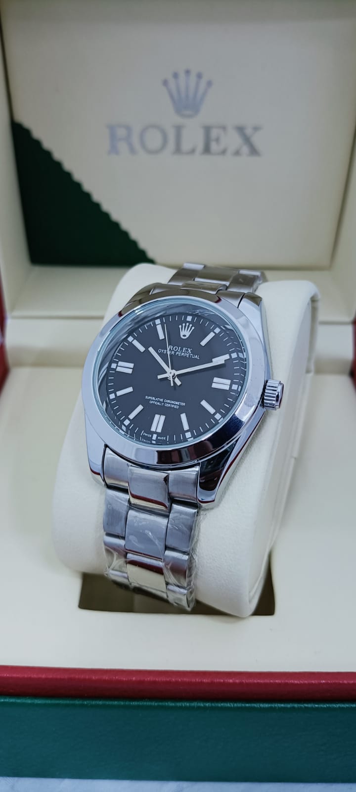 Inspired Oyster Perpetual | Black Dial – Stainless Steel Men’s Watch 0095