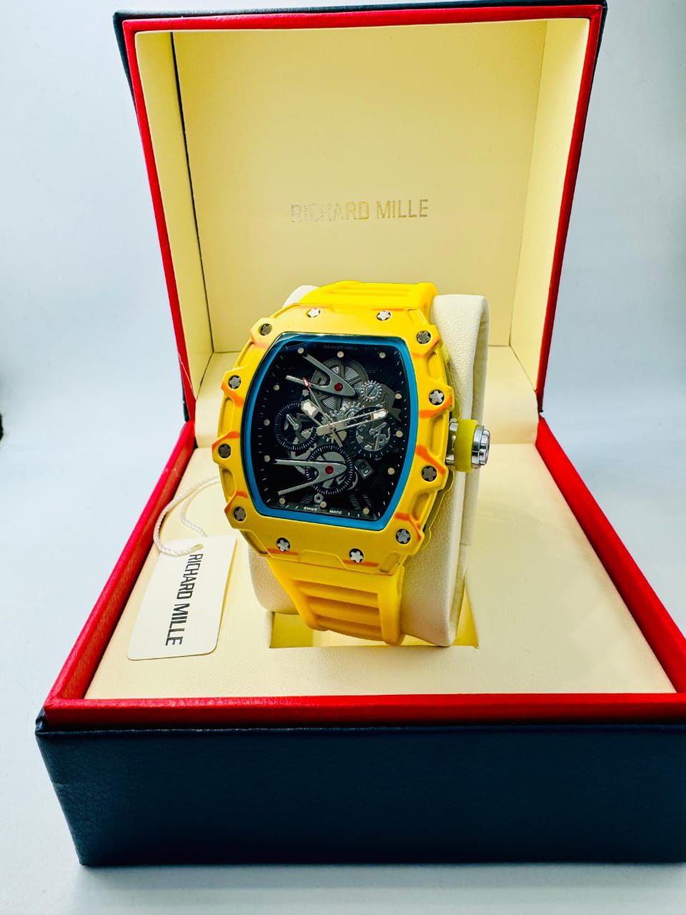 Richard Mille Style Luxury Automatic Watch – Yellow Edition