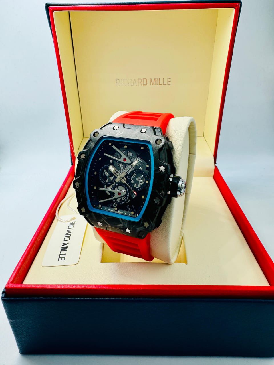 Richard Mille Style Luxury Automatic Watch – Red & Black Edition