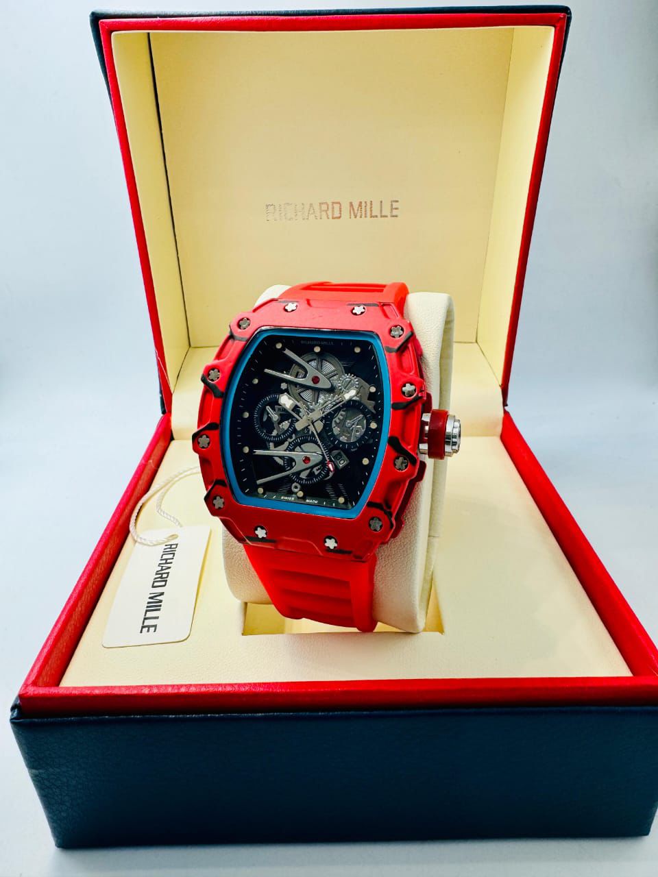 Richard Mille Style Luxury Automatic Watch – Red Edition