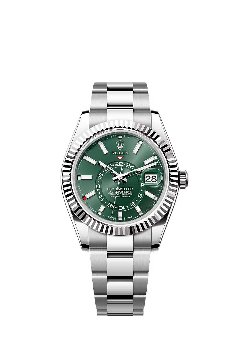 Sky-Dweller 42mm | Oystersteel & White Gold | Mint Green Dial | Oyster Bracelet