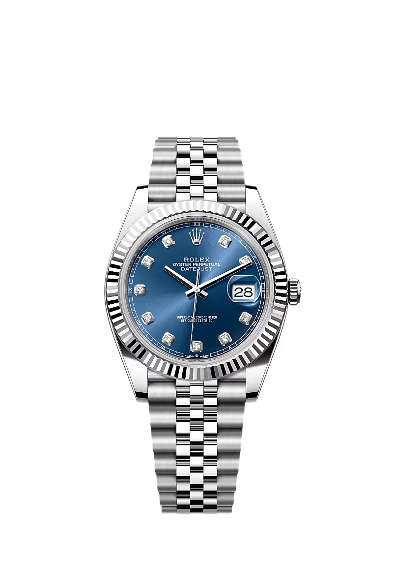 Datejust 41mm | Oystersteel & White Gold | Blue Diamond Dial | Jubilee Bracelet