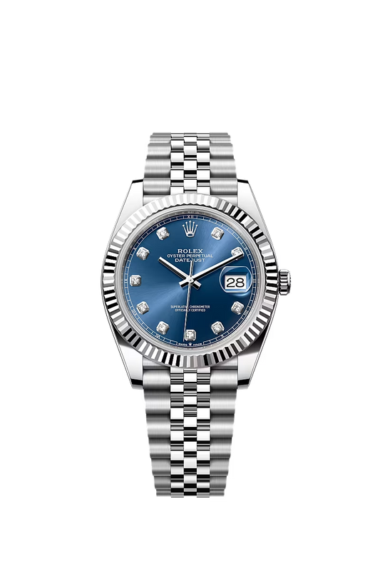 Datejust 41mm | Oystersteel & White Gold | Blue Diamond Dial | Jubilee Bracelet
