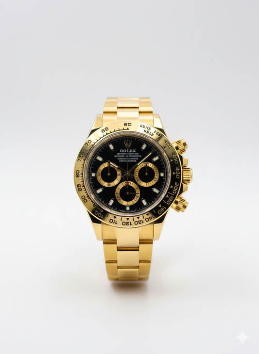 Daytona-Inspired Chronograph – 40MM | Black Dial | Yellow Gold Bracelet 0021