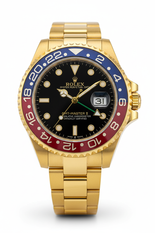 ساعة رجالية فاخرة مستوحاة من GMT-Master II Pepsi Oystersteel 0045