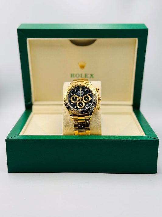 Daytona-Inspired Chronograph – 40MM | Black Dial | Yellow Gold Bracelet 0021