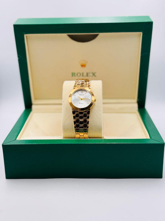 Inspired Yellow Gold Ladies Watch | White Dial |  Luxury Timepiece 0029
