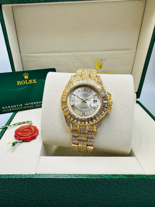 Inspired Diamond Watch for Men | White Dial | Luxury Hip Hop Style 0035
