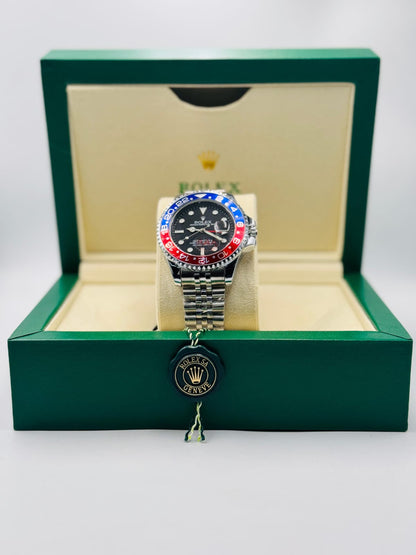 Inspired GMT-Master II Watch | 40mm Oyster Case | Full Silver Oystersteel Finish 0053