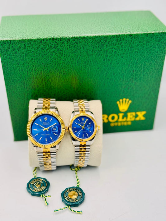 Datejust Couple Watch – Blue Royal Edition (High-End Replica | Gold & Silver) 0063