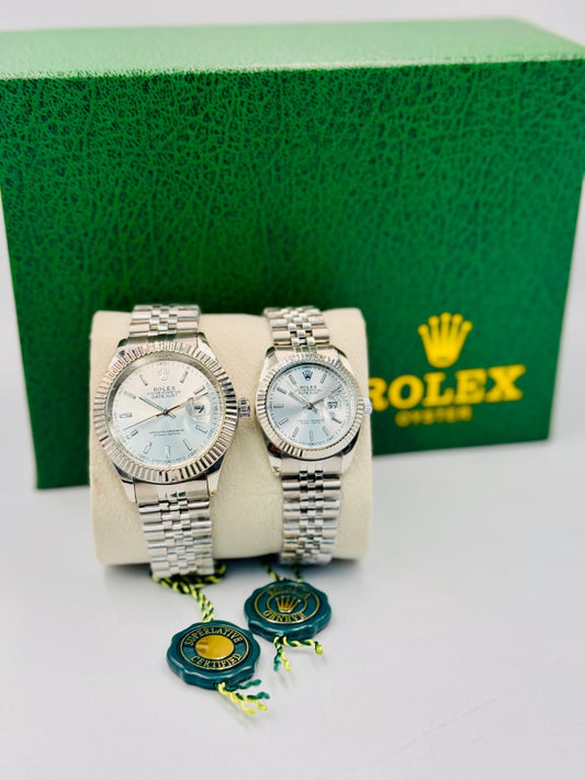 Datejust Couple Watch – Silver Edition (High-End Replica | Stainless Steel) 0064