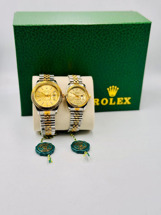 Datejust Couple Watch – Gold Dial | Two-Tone Jubilee Strap (Premium Replica) 0069