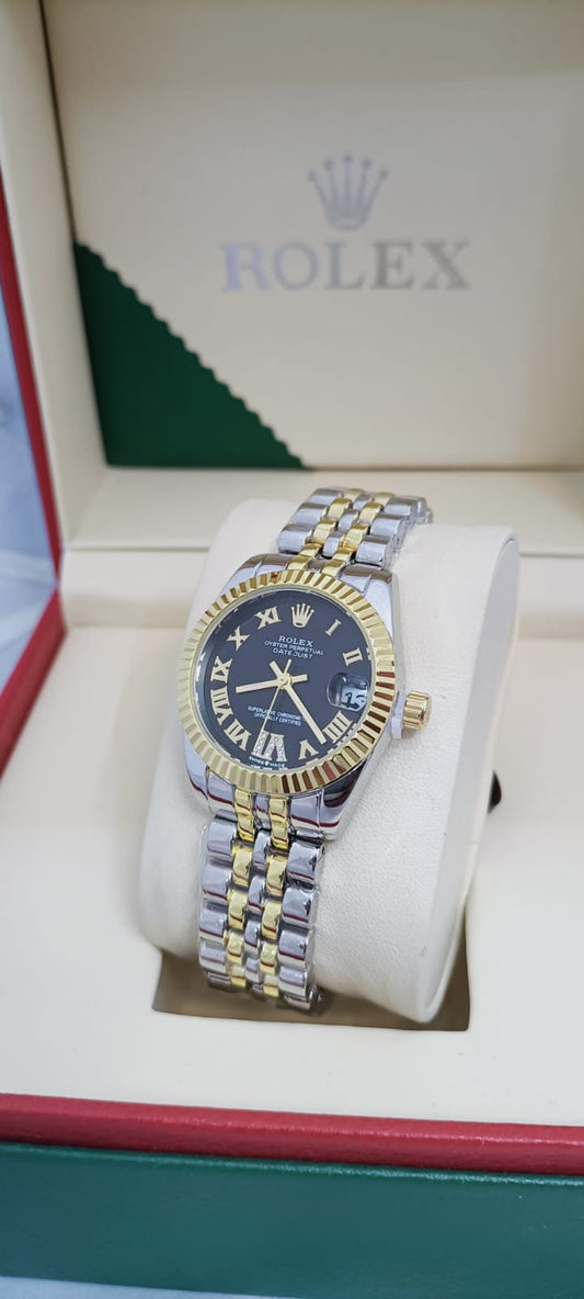 Datejust Two-Tone – Black Dial Roman Elegance 0088