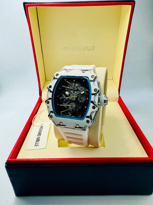 Richard Mille Style Luxury Automatic Watch – White Edition