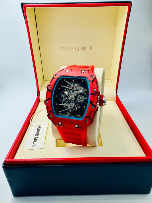 Richard Mille Style Luxury Automatic Watch – Red Edition