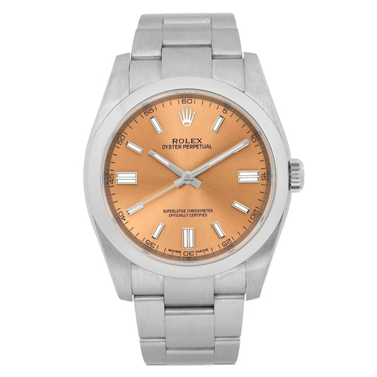 Inspired Oyster Perpetual | Peach Dial – Stainless Steel Men’s Watch 0096