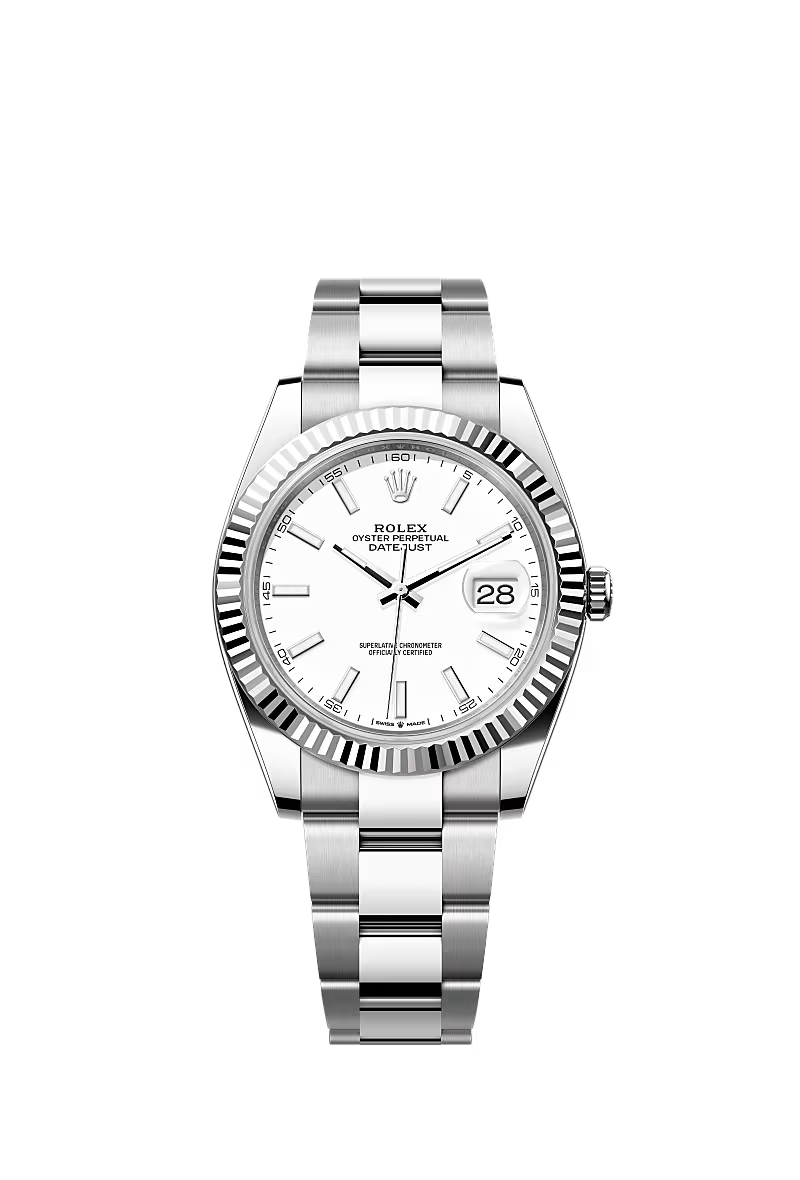 Oyster Perpetual Datejust 41 | Oystersteel & White Gold | White Dial | Oyster Bracelet