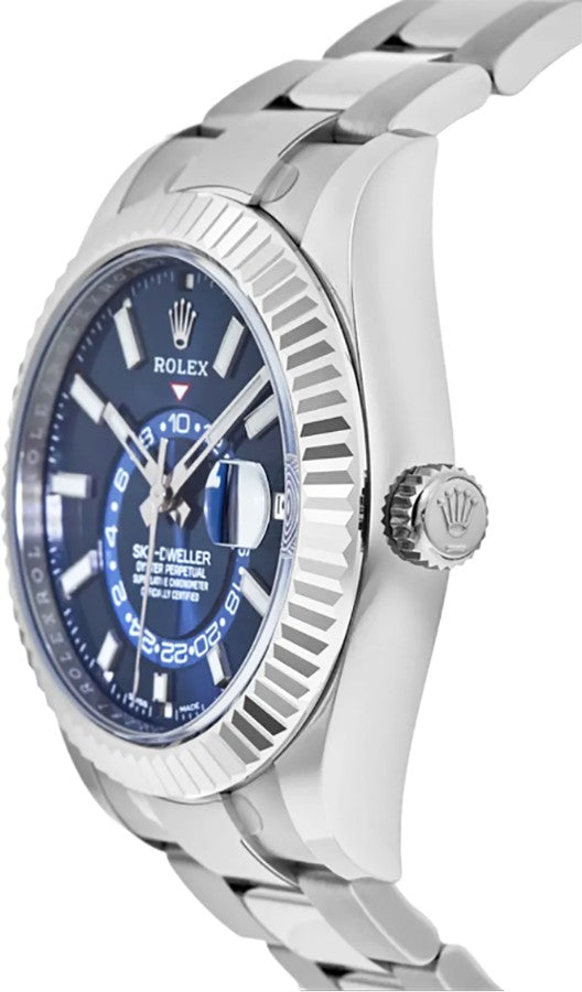 Rolex Sky-Dweller Fluted Bezel Oystersteel Men's Watch