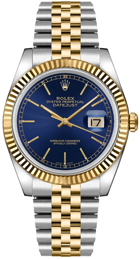 Rolex Datejust 36 Two Tone Blue Dial Watch