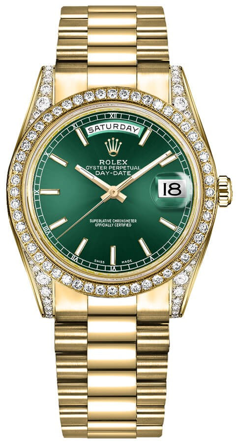 Rolex Day-Date 36 Green Dial Gold Watch