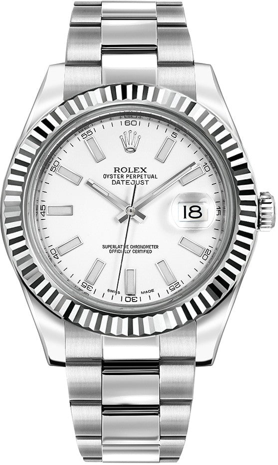 Rolex Datejust II 41 White Dial Luxury Men's Watch